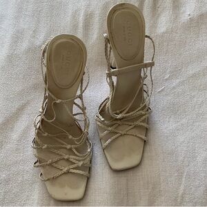 Gucci Women's Beige Strappy Heels